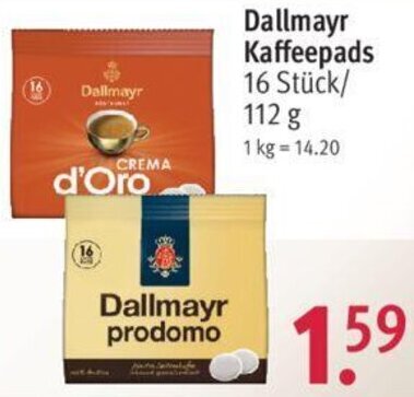 Rossmann Dallmayr Kaffeepads 16 Stück/112 g Angebot