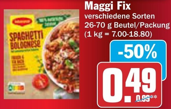 AEZ Maggi Fix 26-70 g Beutel/Packung Angebot