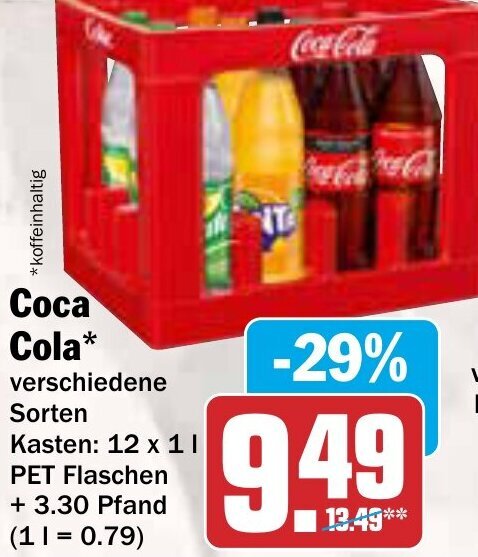 AEZ Coca Cola 12x1 L PET Flaschen Angebot