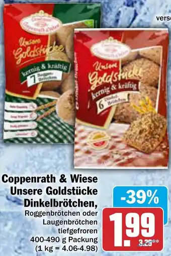 AEZ Coppenrath & Wiese Unsere Goldstücke Dinkelbrötchen 400-490 g Packung Angebot