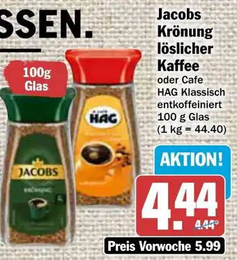 AEZ Jacobs Krönung löslicher Kaffee 100g Glas Angebot