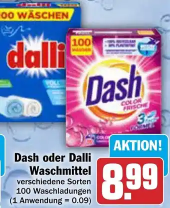 AEZ Dash oder Dalli Waschmittel 100 Waschladungen Angebot