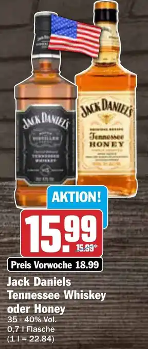 AEZ Jack Daniels Tennessee Whiskey oder Honey 0,7 L Flasche Angebot