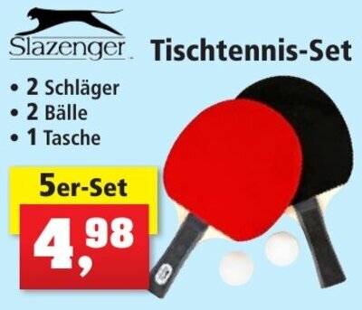 Thomas Philipps Slazenger Tischtennis-Set 5er-Set Angebot