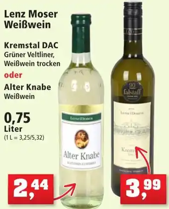 Thomas Philipps Lenz Moser Weißwein Kremstal DAC oder Alter Knabe 0,75 Liter Angebot