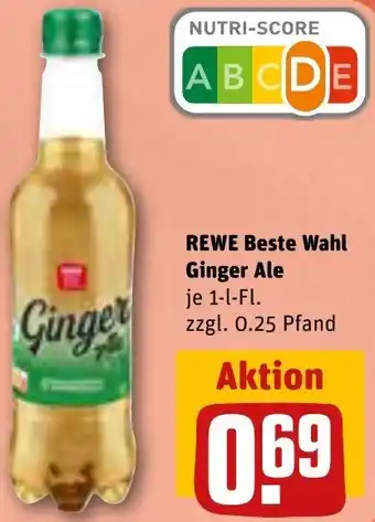 REWE REWE Beste Wahl Ginger Ale 1 L-Fl. Angebot