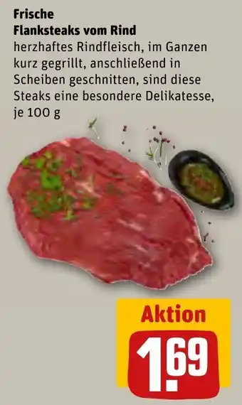 REWE Frische Flanksteaks vom Rind 100 g Angebot