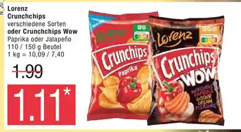 Marktkauf Lorenz Crunchchips verschiedene Sorten oder Crunchchips Wow Paprika oder Jalapeño 110/ 150 g Angebot