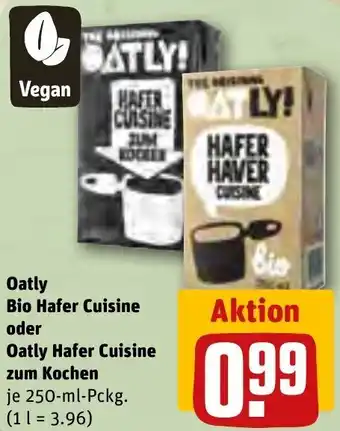 REWE Oatly Bio Hafer Cuisine oder Oatly Hafer Cuisine zum Kochen 250-ml-Pckg. Angebot