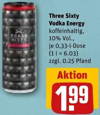 REWE Three Sixty Vodka Energy 0,33 L Dose Angebot