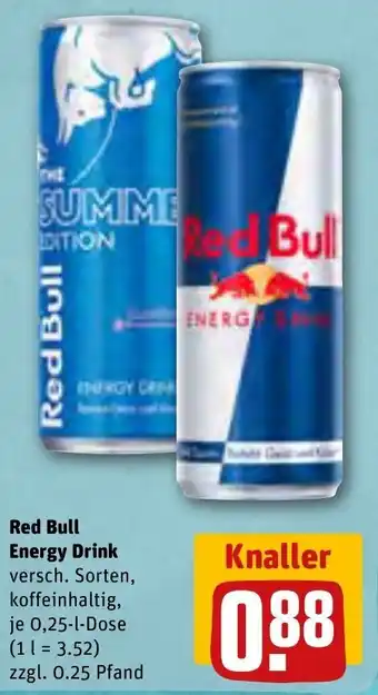 REWE Red Bull Energy Drink 0,25 L Dose Angebot