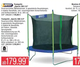 Marktkauf BEST Sporting Trampolin ,,Sports 305 2.0" Angebot