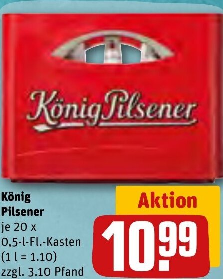 REWE König Pilsener 20x0,5 L-Fl. Kasten Angebot