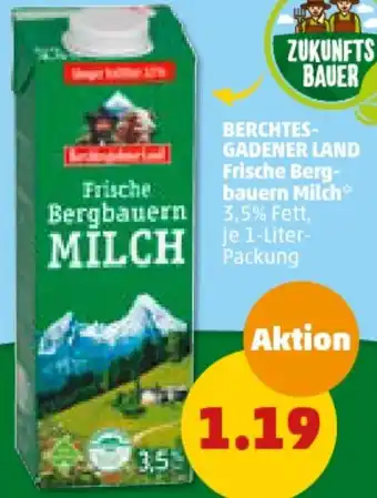 PENNY BERCHTESGADENER LAND Frische Bergbauern Milch 1-Liter Packung Angebot