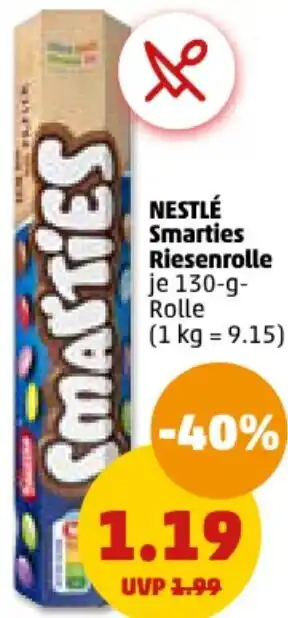 PENNY NESTLÉ Smarties Riesenrolle 130-g-Rolle Angebot