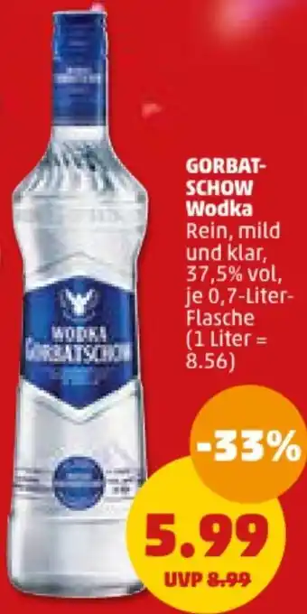 PENNY GORBATSCHOW Wodka 0,7-Liter-Flasche Angebot