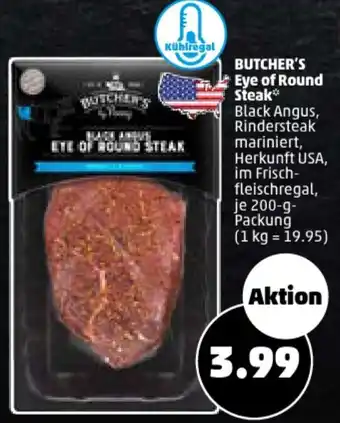 PENNY BUTCHER'S Eye of Round Steak 200 g Packung Angebot