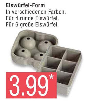 Marktkauf Eiswürfel-Form In verschiedenen Farben. Für 4 runde Eiswürfel. Für 6 große Eiswürfel. Angebot