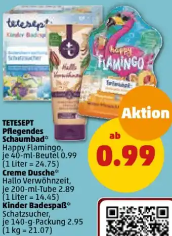 PENNY TETESEPT Pflegendes Schaumbad 40 ml Beutel, Creme Dusche 200 ml Tube Angebot