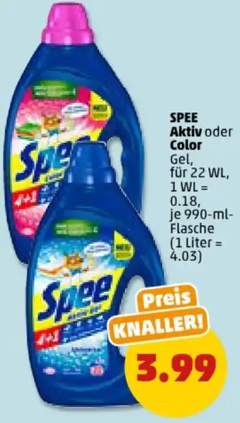 PENNY SPEE Aktiv oder Color Gel 990 ml Flasche Angebot