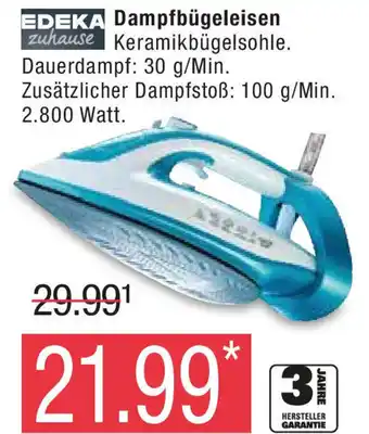 Marktkauf EDEKA zuhause Dampfbügeleisen Keramikbügelsohle. Angebot