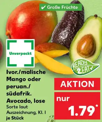 Kaufland Ivor./malische Mango oder peruan./ südafrik. Avocado, lose Sorte laut Auszeichnung, KI. I je Stück Angebot