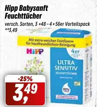 Simmel Hipp Babysanft Feuchttücher versch. Sorten, 3 x48-4x56er Vorteilspack **3,49 Angebot