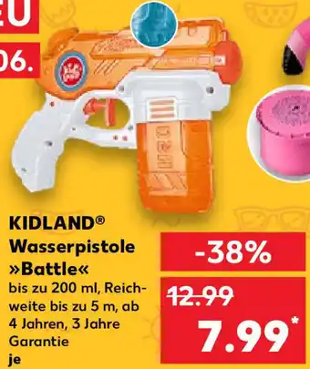 Kaufland KIDLANDⓇ Wasserpistole >>Battle<< bis zu 200 ml, Reich-weite bis zu 5 m, ab 4 Jahren, 3 Jahre Garantie Angebot