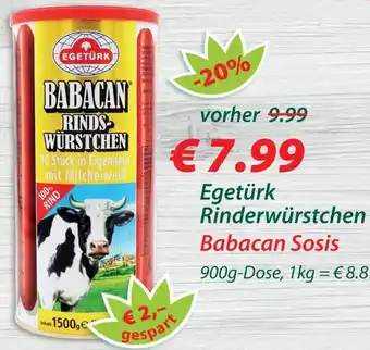 Hepsi-Markt Egetürk Rinderwürstchen Jumbo Babacan Sosis 900 g Dose Angebot