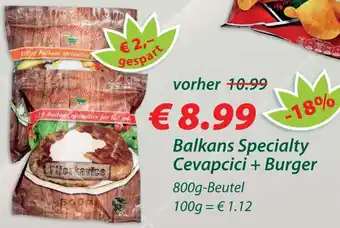 Hepsi-Markt Balkans Specialty Cevapcici + Burger 800 g Beutel Angebot