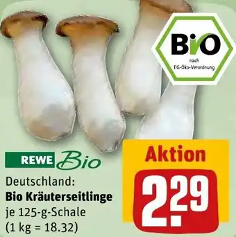 REWE Kaufpark Bio Kräuterseitlinge 125-g-Schale Angebot