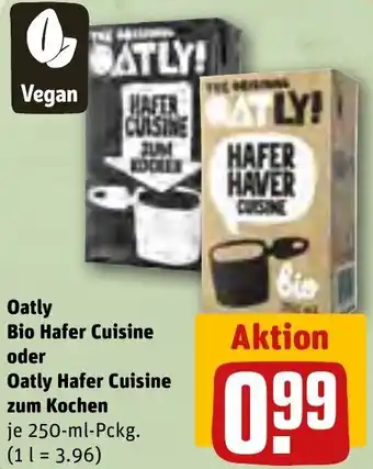 REWE Kaufpark Oatly Bio Hafer Cuisine oder Oatly Hafer Cuisine zum Kochen 250-ml-Pckg. Angebot