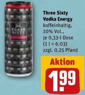 REWE Kaufpark Three Sixty Vodka Energy 0,33 L Dose Angebot