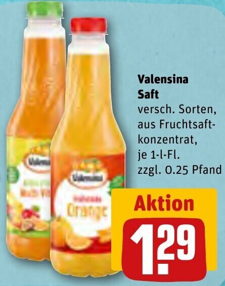 REWE Kaufpark Valensina Saft 1 L-Fl. Angebot
