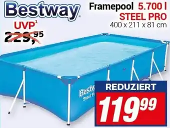 CENTERSHOP Bestway Framepool 5.700 L STEEL PRO 400 x 211 x 81 cm Angebot
