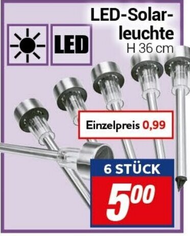 CENTERSHOP LED-Solarleuchte H 36 cm Angebot