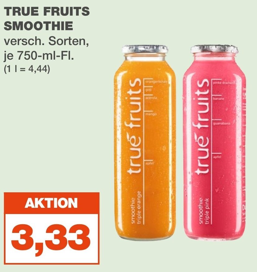 TRUE FRUITS SMOOTHIE 750mlFI. Angebot bei mein real
