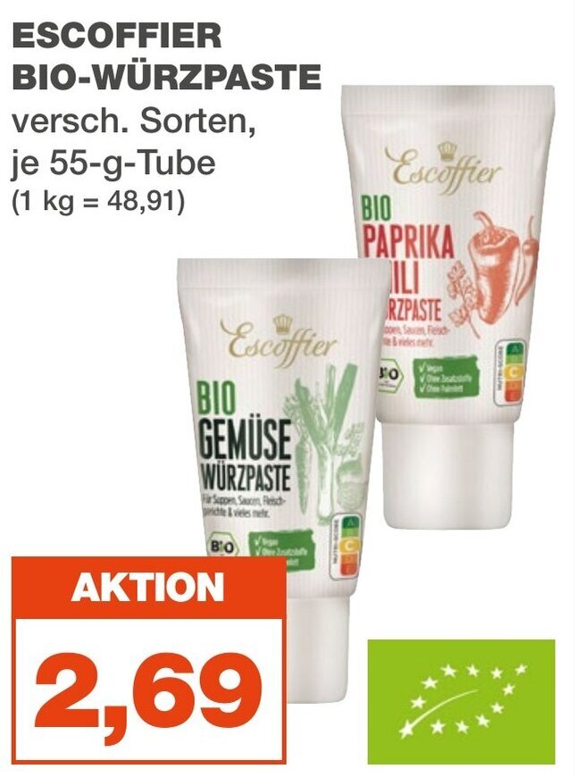 ESCOFFIER BIO-WÜRZPASTE 55 g Tube Angebot bei mein real