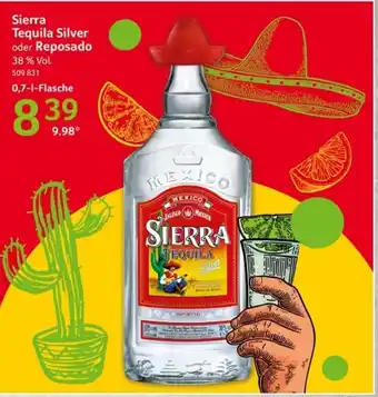 Selgros Sierra Tequila Silver oder Reposado 0,7-1-Flasche Angebot