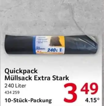 Selgros Quickpack Müllsack Extra Stark 10-Stück-Packung Angebot