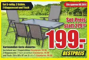 B1 Discount Baumarkt Gartenmöbel-Serie >>Annette<< Angebot