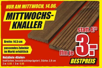 B1 Discount Baumarkt Holzdiele >>Kiefer«< Angebot