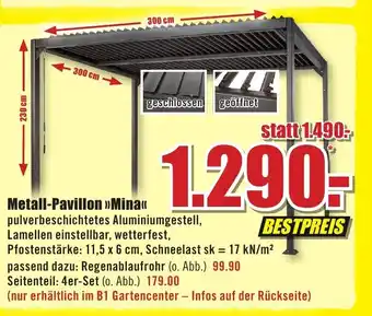 B1 Discount Baumarkt Metall-Pavillon >>Mina<< Angebot