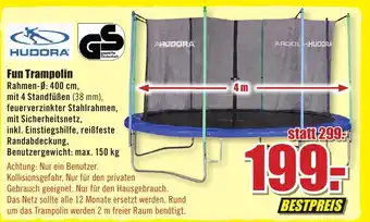 B1 Discount Baumarkt HUDORA Fun Trampolin Rahmen-Ø: 400 cm, Angebot