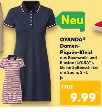 Kaufland OYANDAⓇ Damen- Piquée-Kleid aus Baumwolle und Elastan (LYCRA®), kleine Seitenschlitze am Saum, S-L je Angebot