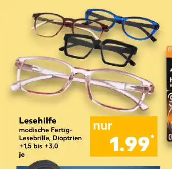 Kaufland Lesehilfe modische Fertig-Lesebrille, Dioptrien +1,5 bis +3,0 Angebot