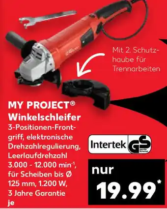 Kaufland MY PROJECT® Winkelschleifer  3-POSITIONEN-front-griff. 3.000-12.000 min Angebot