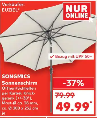 Kaufland SONGMICS Sonnenschirm Öffnen/Schließen per Kurbel, Knick-gelenk (+/-30°), Mast-Ø ca. 38 mm, ca. Ø 300 x 252 cm Angebot