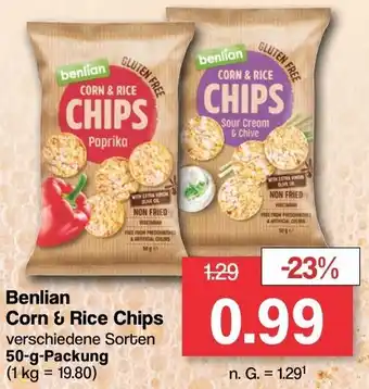 Famila Nord West Benlian Corn & Rice Chips 50-g-Packung Angebot