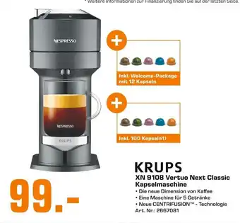 Saturn Krups XN 9108 Vertuo Next Classic Kapselmaschine Angebot